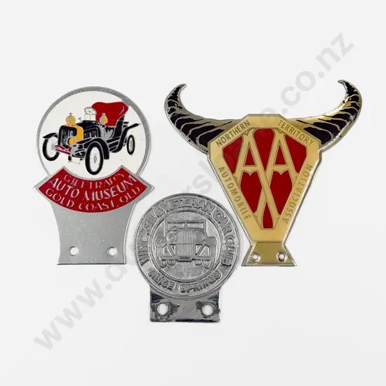 Three Australian Car Club Grille Badges