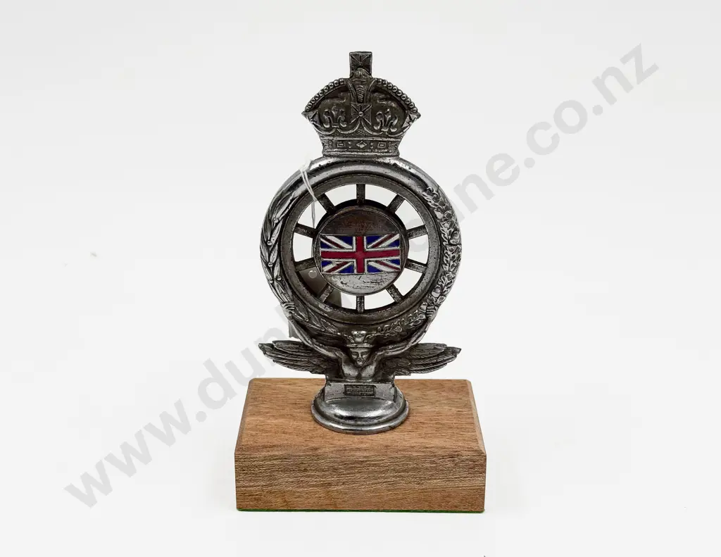 Edward VII Royal Automobile Car Badge with reverse Enamel Union Jack Image 1++