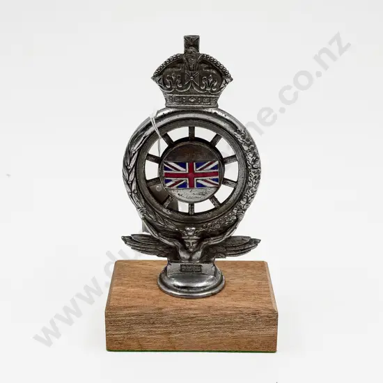 Edward VII Royal Automobile Car Badge with reverse Enamel Union Jack