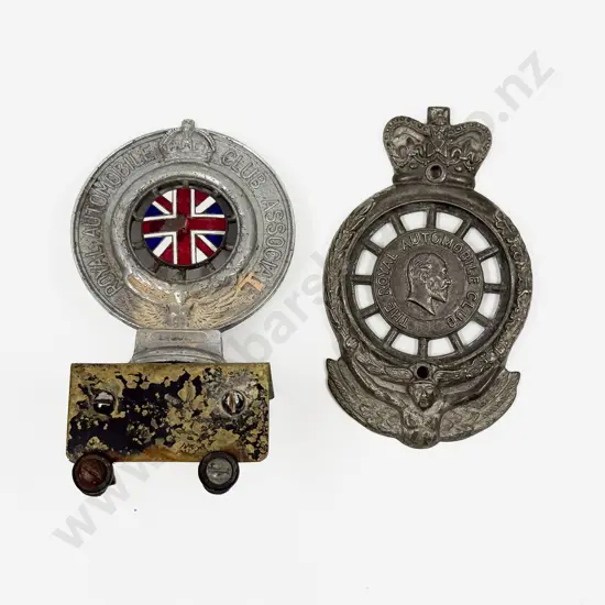 Edward VII Royal Automobile Car Badge (flat back) with C1920's RAC Badge
