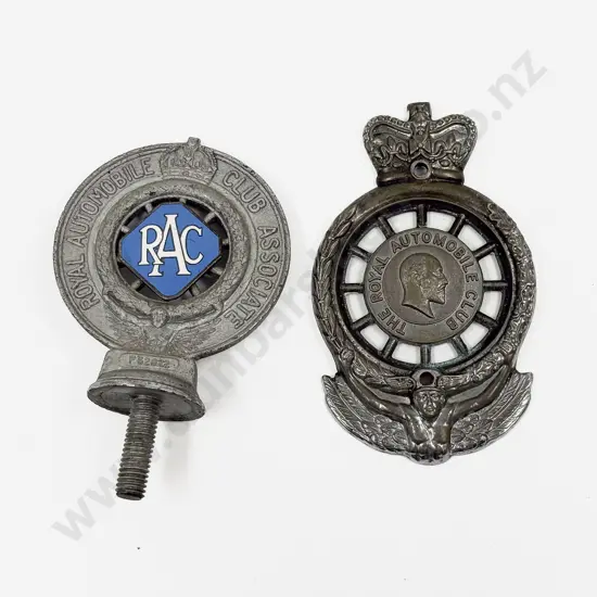 Edward VII Royal Automobile Car Badge (flat back) with 1937-38 Type 8 RAC Badge