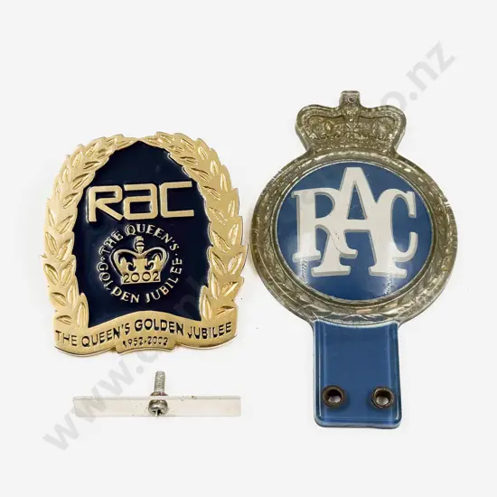 RAC The Queens Golden Jubilee 1952-2002 Badge and RAC Plastic Badge