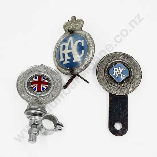 Three Royal Automobile Club RAC Car Grille Badges
