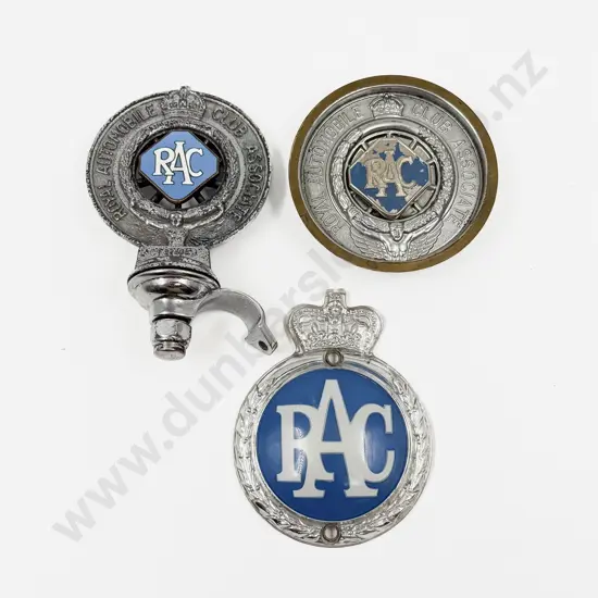 Three Royal Automobile Club RAC Car Grille Badges