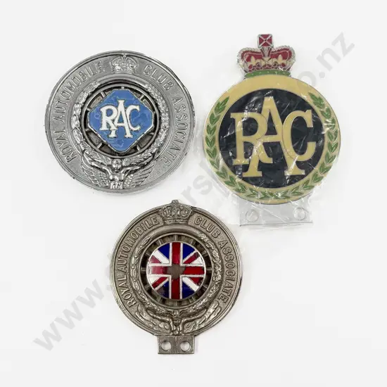 Three Royal Automobile Club RAC Car Grille Badges