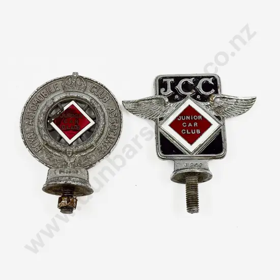 Two Vintage Royal Automobile Associate Junior Car Club Badges