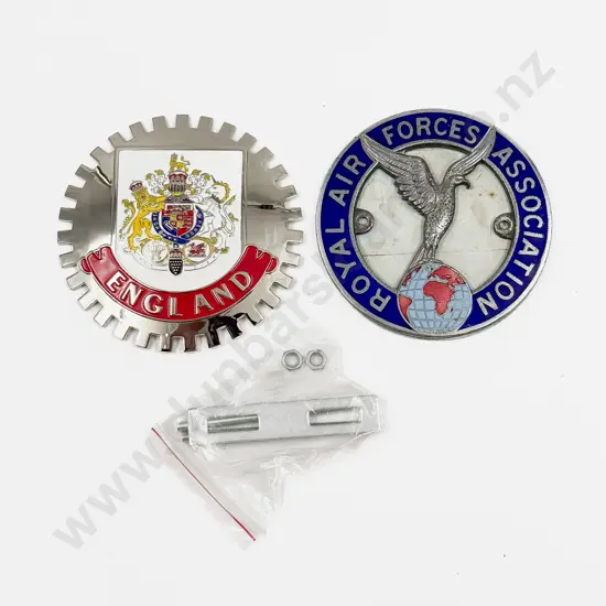 Royal Air Forces Association Car Badge and England Coat of Arms Badge