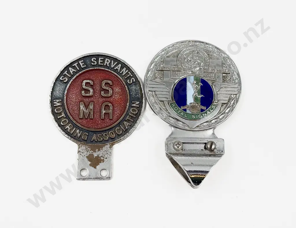 Royal Signals Car Badge with State Servants Motoring Association Car Badge Image 1++