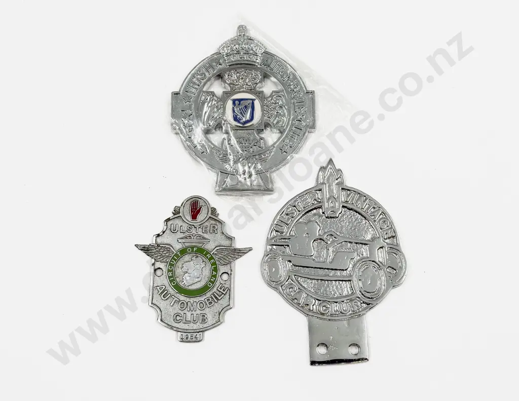 Three Irish Automobile Club Badges Image 1++