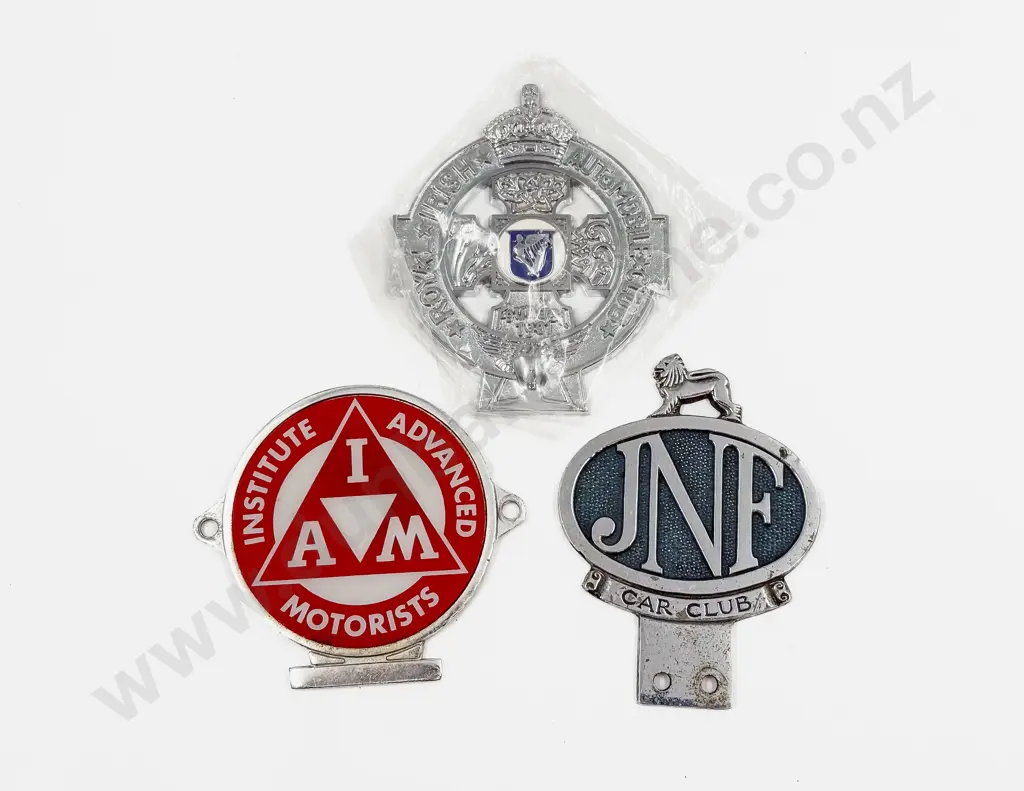 Irish Automobile Club Badge with JNF Car Club and IAM Car Badges Image 1++