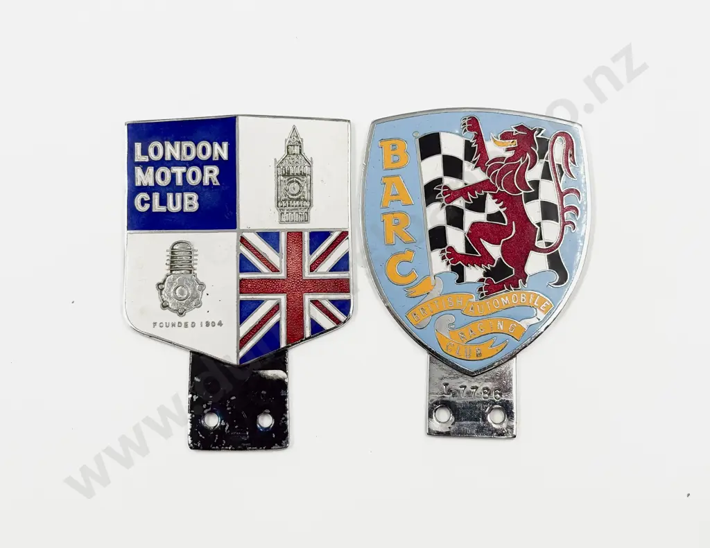 Enamelled Badges British Racing & Sports Car Club and London Motor Club Image 1++