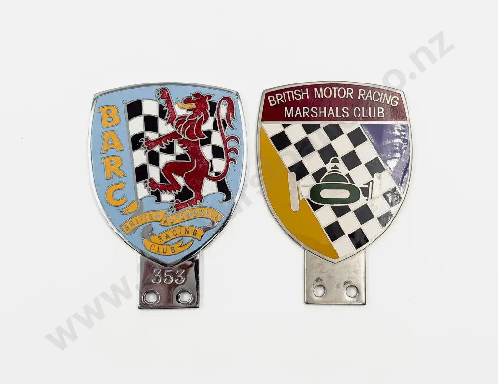 Enamelled Badges British Racing & Sports Car Club and British Motoring Racing Marshals Club Image 1++