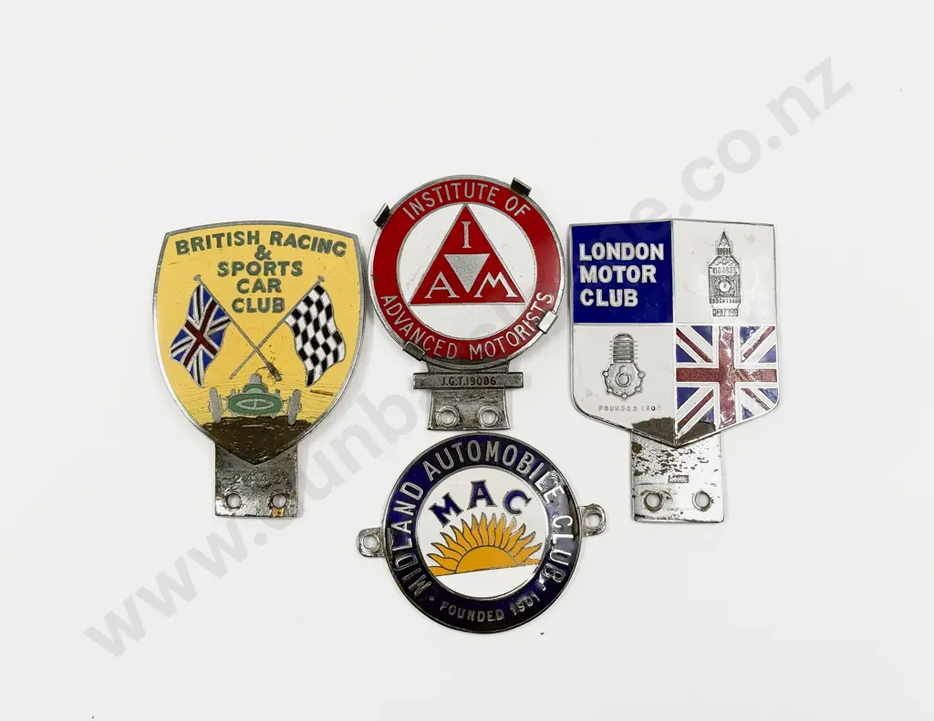 Three British Car Club Badges - London - British Racing & Sports Car Club - Midland Automobile Club and IAM Image 1++