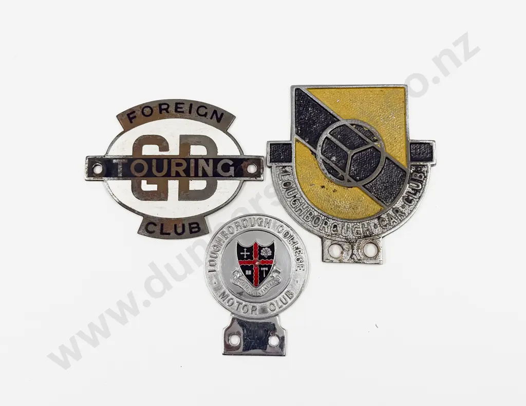Three British Car Club Badges - two Loughborough Car Club and Foreign GB Touring Club Image 1++