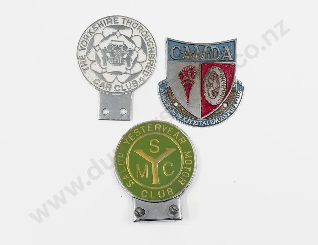 Three British Car Club Badges -  The Yorkshire Thoroughbred Car Club - Salop Motor Club and CAMDA Image 1++
