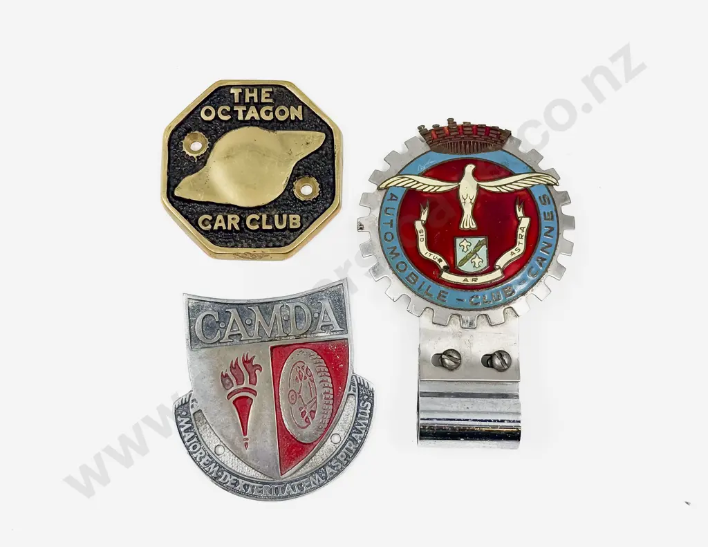 Three Car Club Badges - The Octagon Car Club - CAMDA and Automobile Club Cannes Image 1++