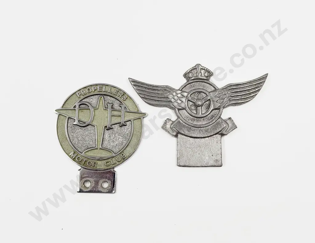 C1950-60's DH De Havilland Propellers Motor Club Car Badge and Aluminium Winged Badge Image 1++