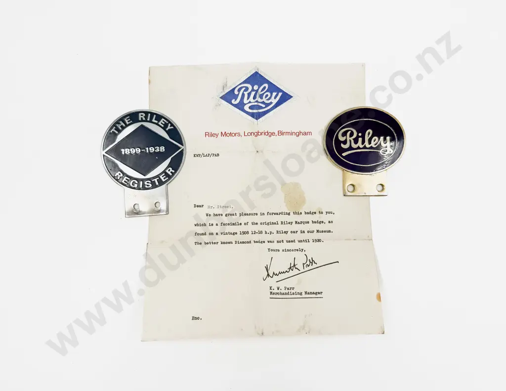 Riley and The Riley Register 1899-1938 Chrome and Enamel Car Badges Image 1++