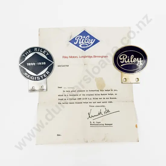 Riley and The Riley Register 1899-1938 Chrome and Enamel Car Badges