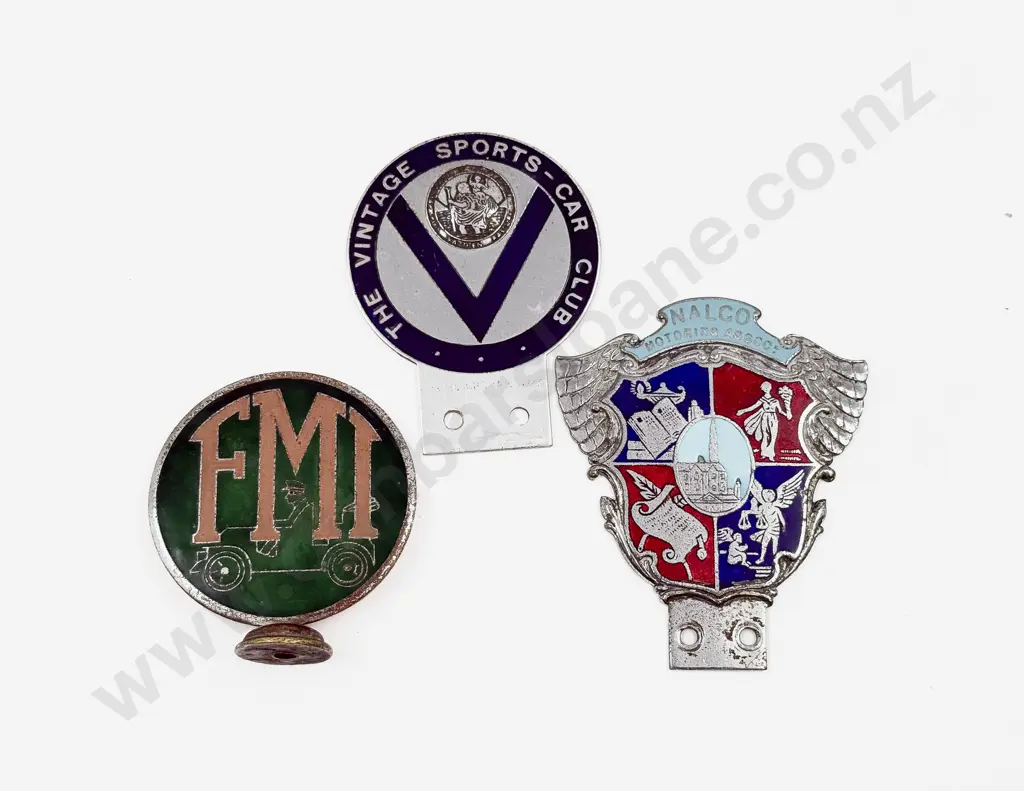 Three British Motor Club Badges - The British Nalgo Motoring Association - FMI and Vintage Sports Car Image 1++