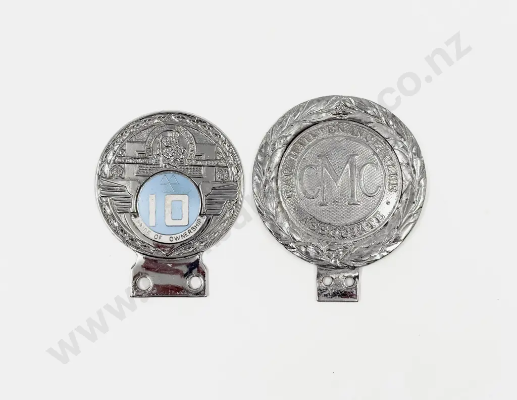 Car Maintenance Club Associate Car Badge and '10' Pride of Ownership Badge Image 1++