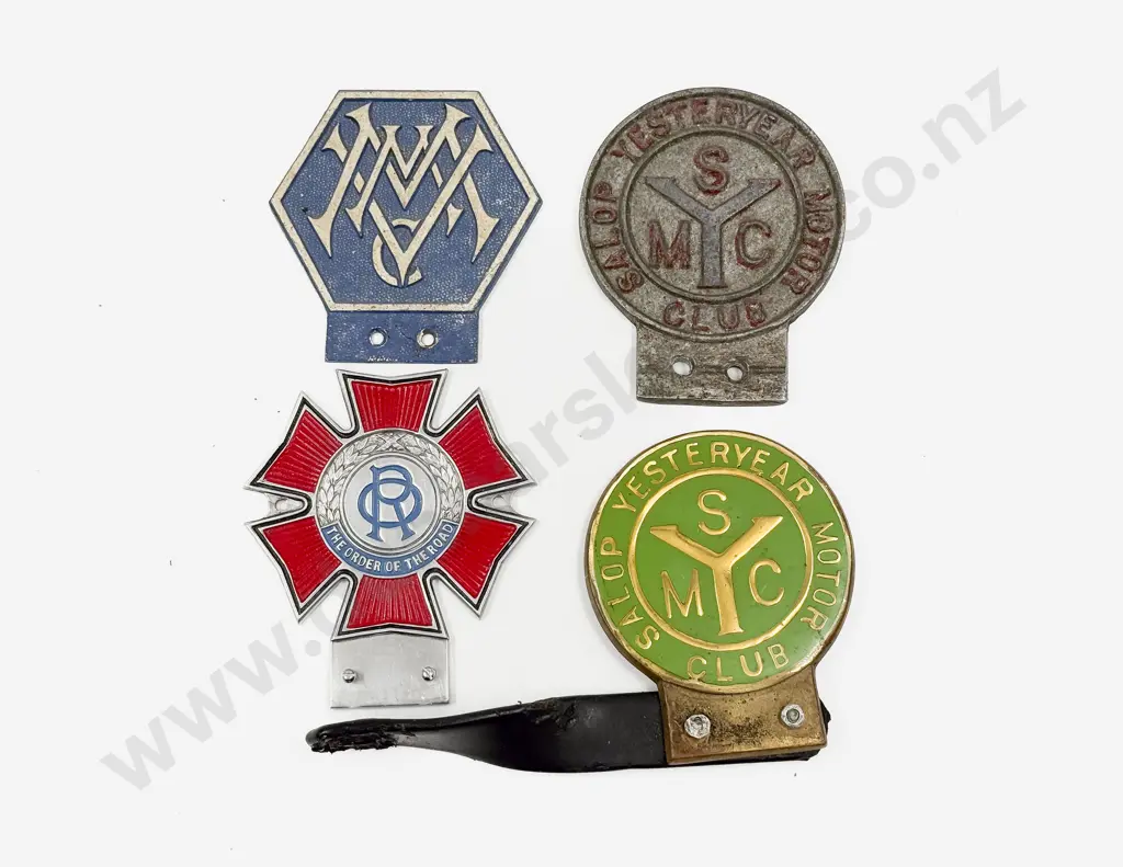 Two Salop Yesteryear Motor Club Car Badges and Two Unidentified Badges Image 1++