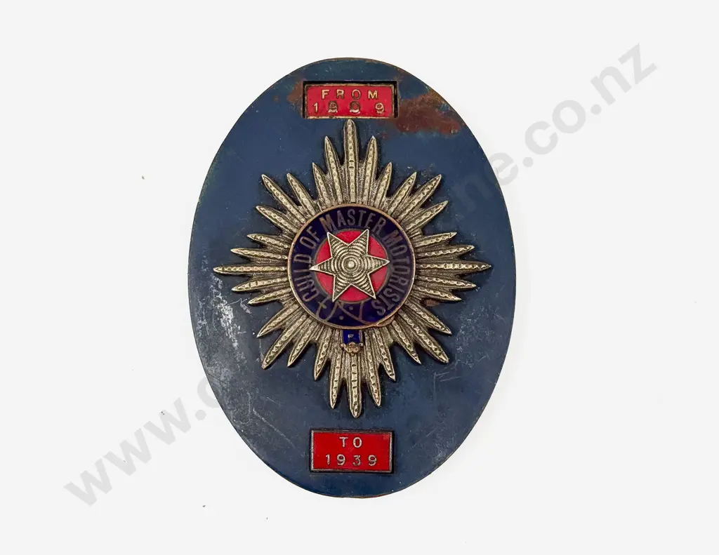 Guild of Master Motorists From 1909 to 1939 Car Badge Image 1++