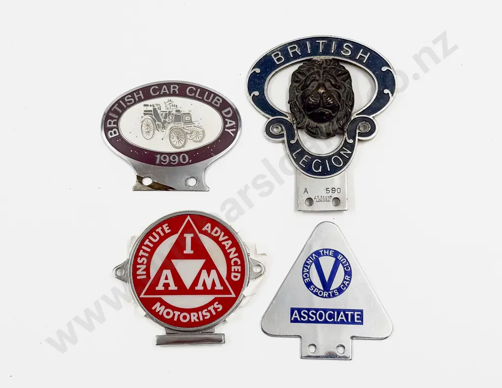 C1950's British Legion Alloy Car Badge and Three Various Club Badges Image 1++