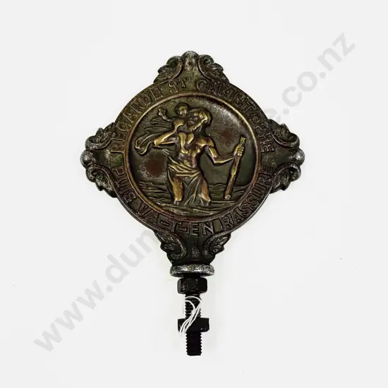 Vintage Recarde St Christopher Puis Va-t-En Rassure Car Badge