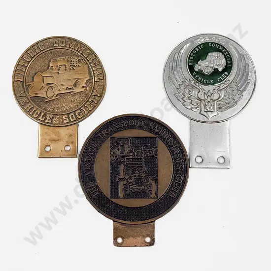 Historic Commercial Vehicle Society and Club Badges with Vintage Transport Enthusiasts Club Badge