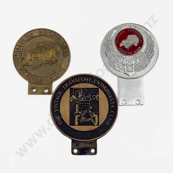 Historic Commercial Vehicle Society and Club Badges with Vintage Transport Enthusiasts Club Badge