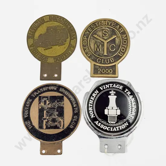 Three Historic Transport Vehicle Badges and Salop Yesteryear Motor Club 2000