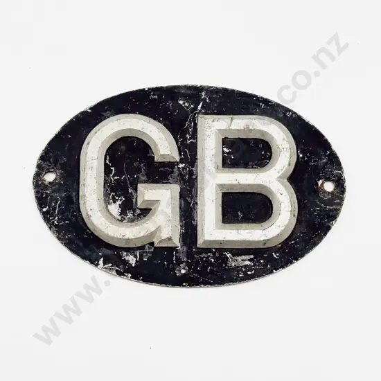 Vintage Aluminium GB AA Touring Car Badge with Raised Letters