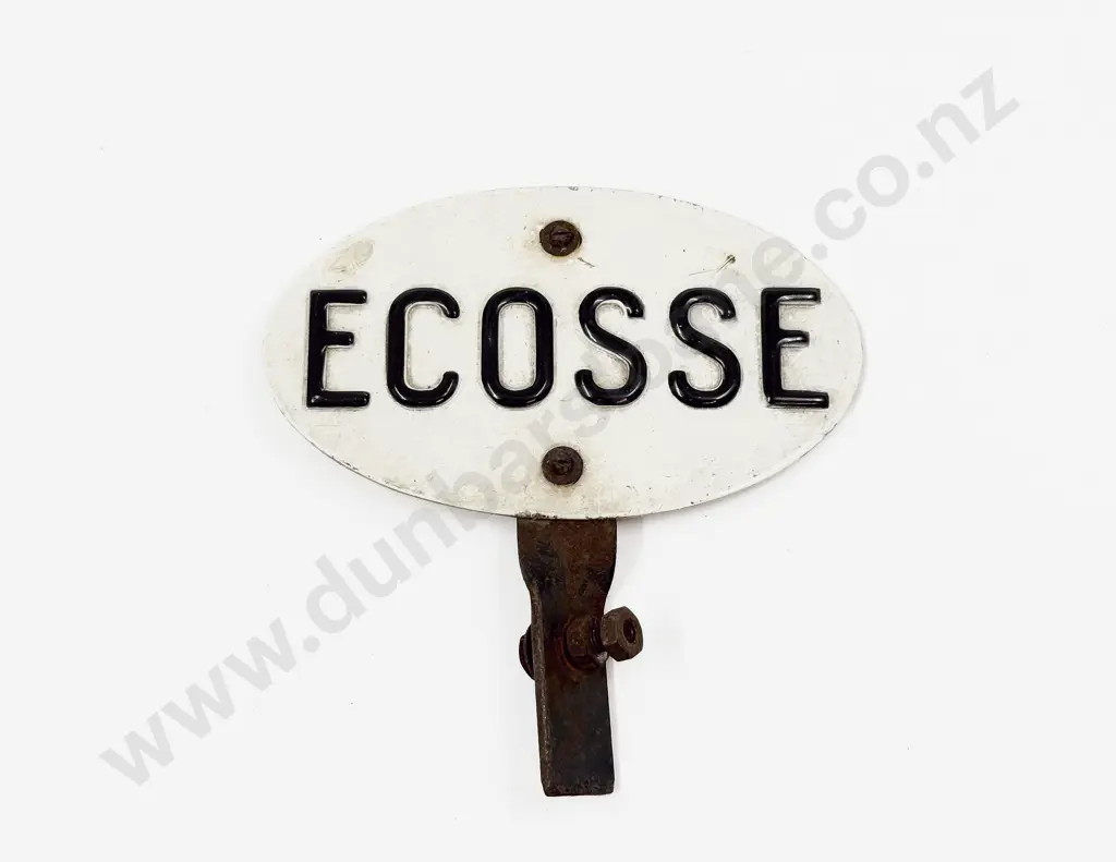 Vintage Aluminium Ecosse Touring Car Badge with Raised Letters Image 1++