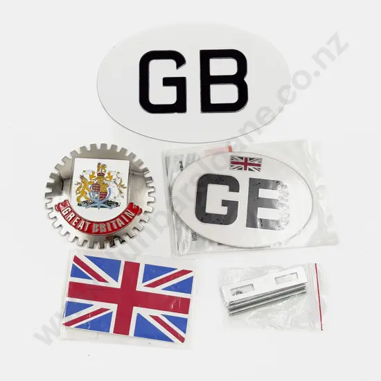 New Aluminium GB AA Touring Car Badge with Two Stickers and Great Britain Armorial Badge