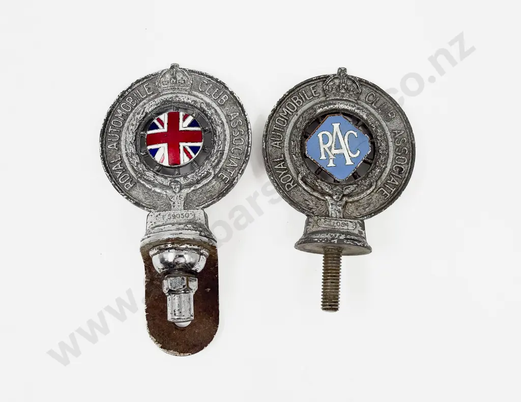 EdwVII Royal Automobile Union Jack Car Badge and RAC Badge (flat backs) Image 1++