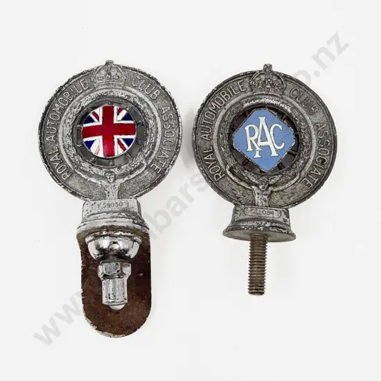 EdwVII Royal Automobile Union Jack Car Badge and RAC Badge (flat backs)