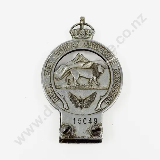 Vintage Royal East African Automobile Association Chrome Plated Car Badge #L15049