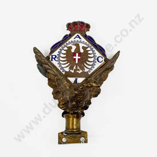 Vintage Pre-War Royal Automobile Club Italy (RACI) Radiator/ Car Badge