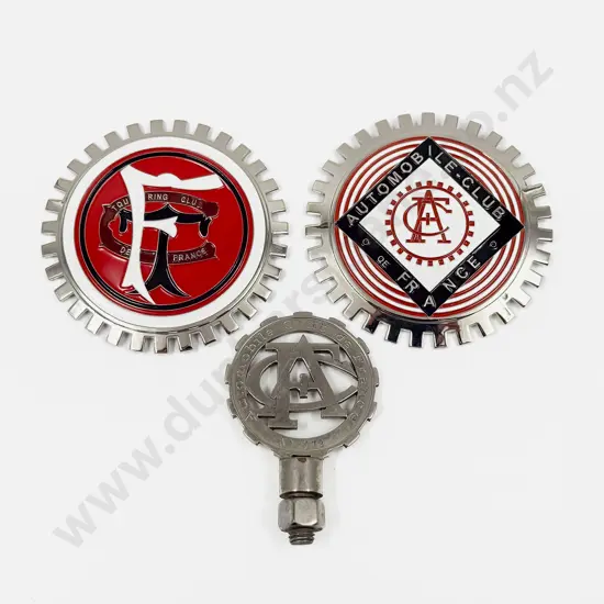 Three French Automobile Club/Association Car Badges