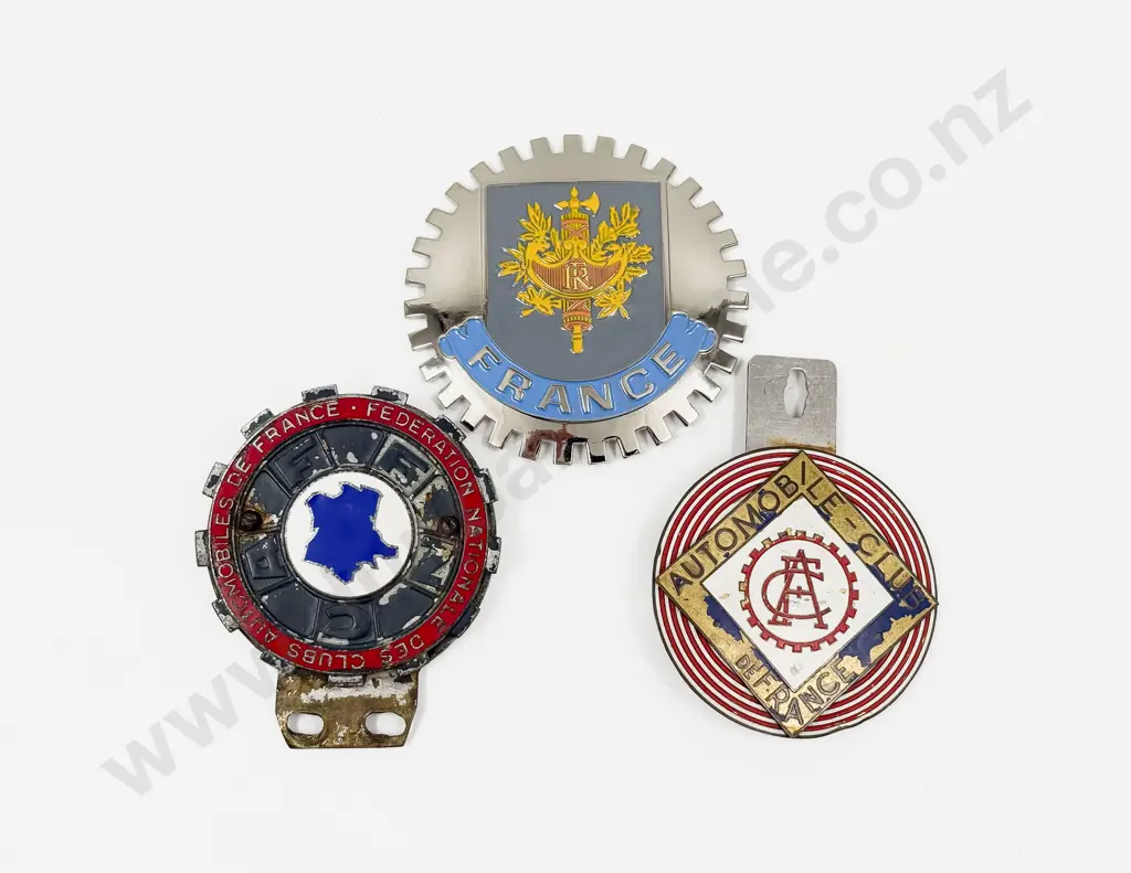 Three French Automobile Club/Association Car Badges Image 1++