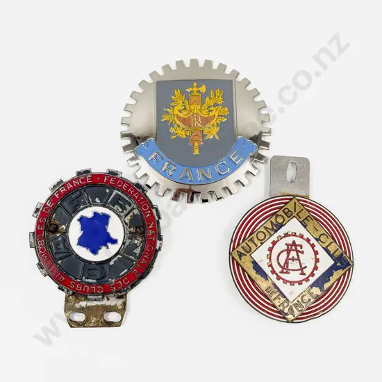 Three French Automobile Club/Association Car Badges