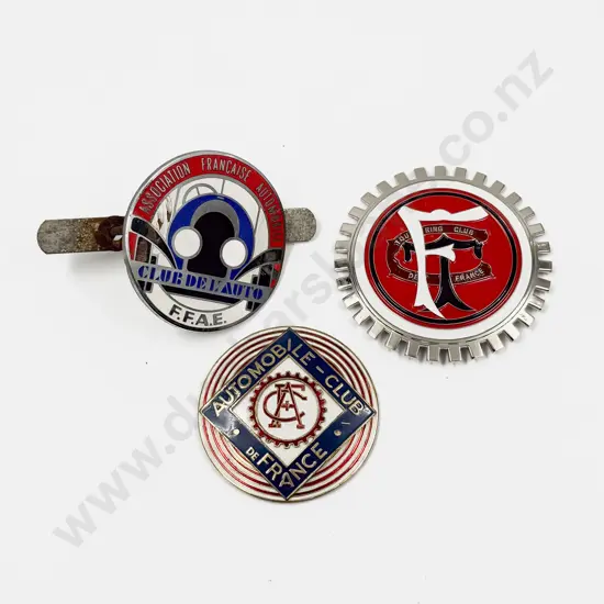 Three French Automobile Club/Association Car Badges