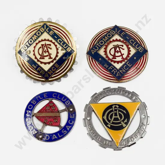 Four French Automobile Club/Association Car Badges