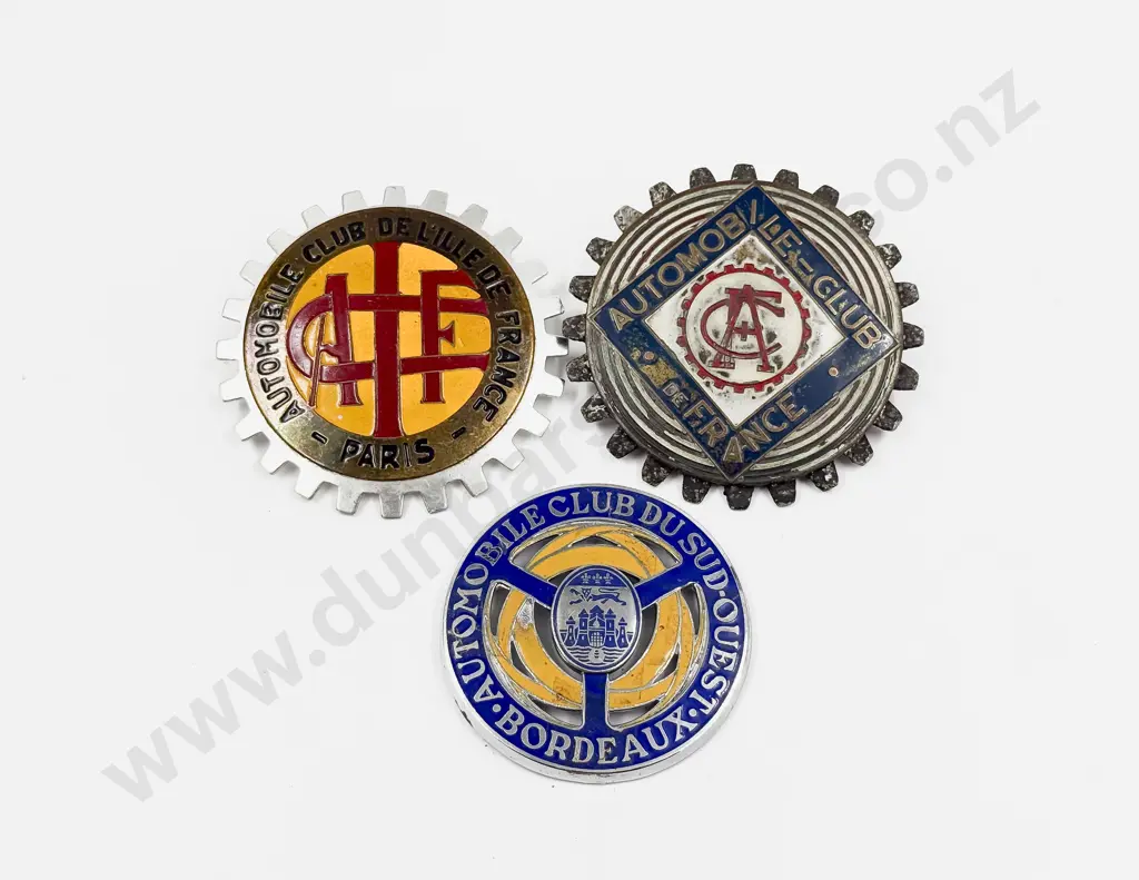 Three French Automobile Club/Association Car Badges Image 1++