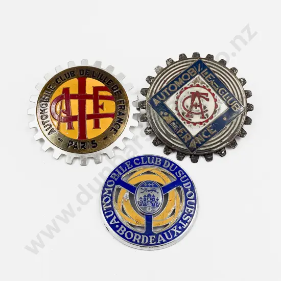 Three French Automobile Club/Association Car Badges