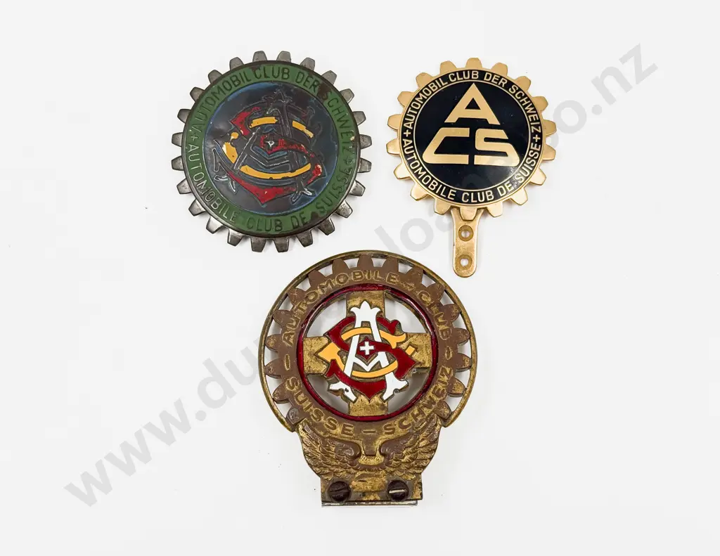 Switzerland Three Automobile Club/Association Car Badges Image 1++