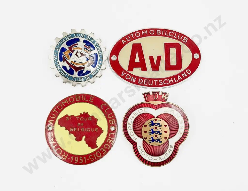 Four Various European Automobile Club/Association Car Badges Image 1++
