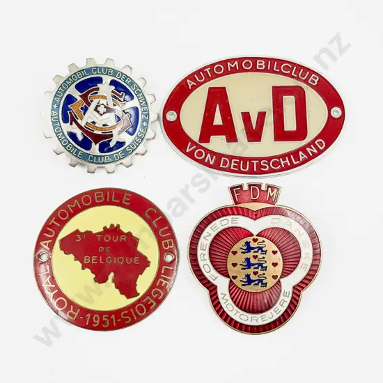 Four Various European Automobile Club/Association Car Badges