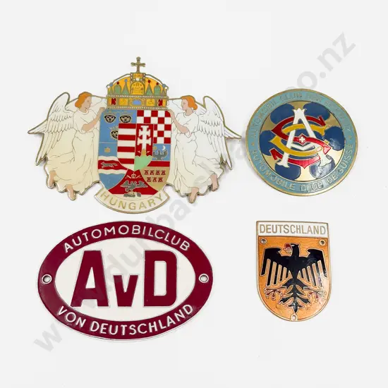 Four Various European Automobile Club/Association Car Badges